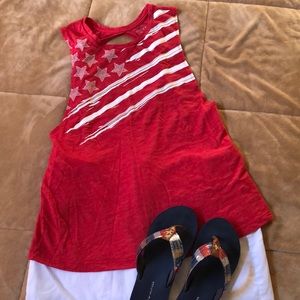 Red & White tank top